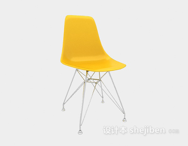 免费现代黄色家居椅3d模型下载