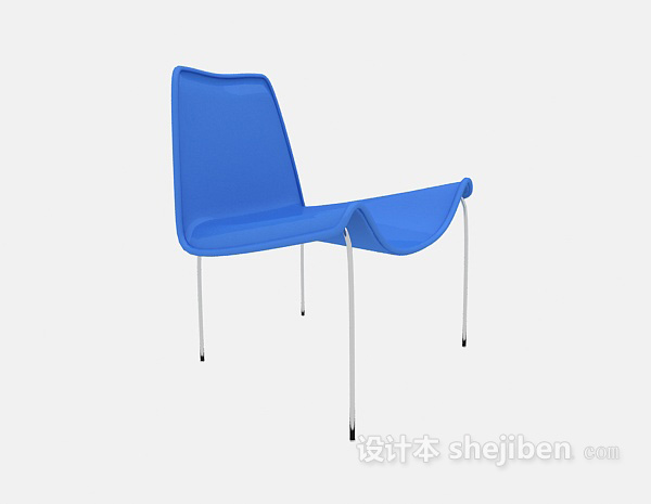 蓝色家居椅3d模型下载