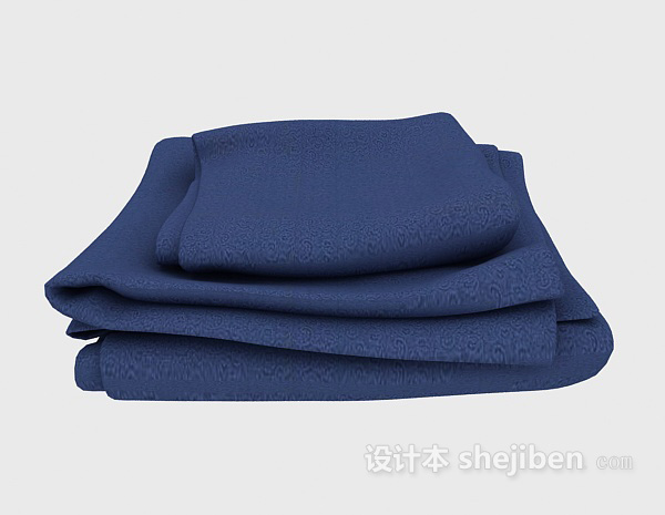现代风格蓝色毛巾3d模型下载