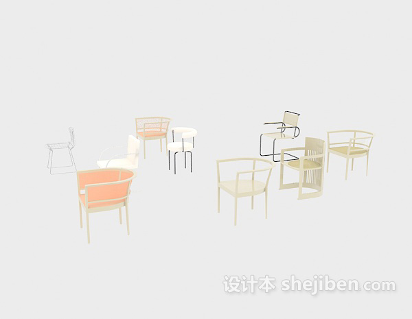 家具椅类型大全3d模型下载