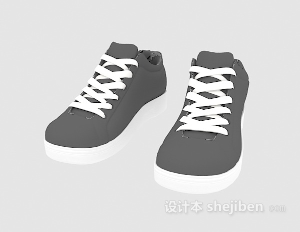 免费男士系带运动鞋3d模型下载