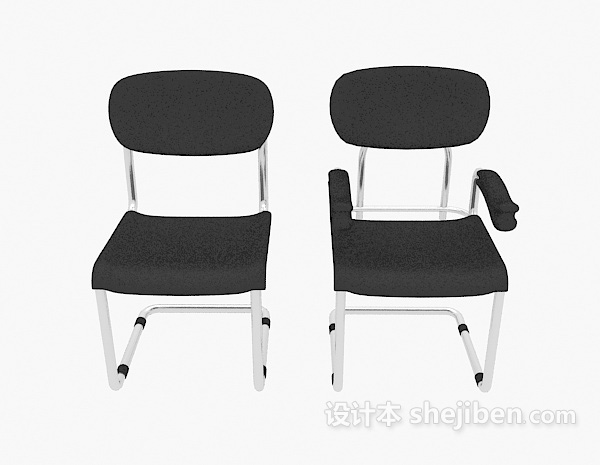 现代风格不锈钢办公椅3d模型下载