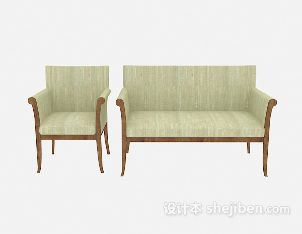 现代风格家居布艺沙发椅3d模型下载