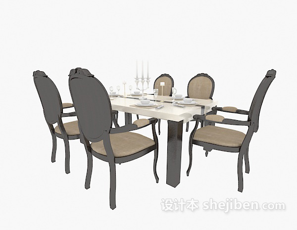 免费家居餐桌椅3d模型下载