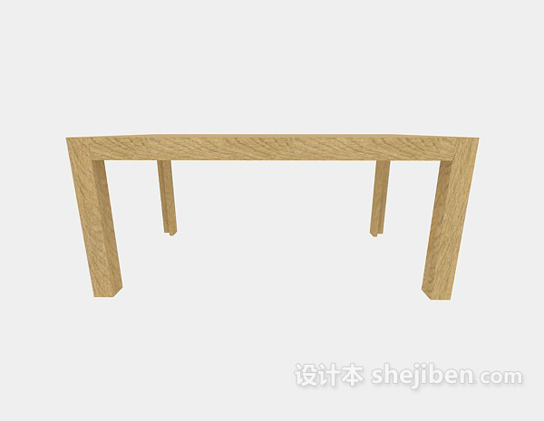 现代风格实木现代边桌3d模型下载