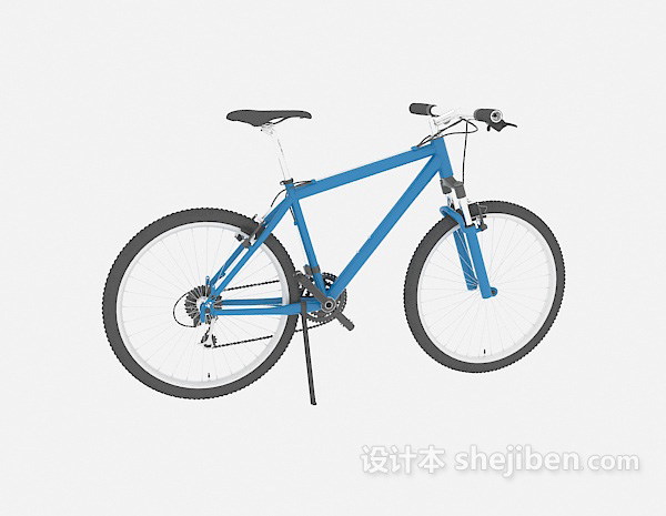 免费蓝色脚踏车3d模型下载