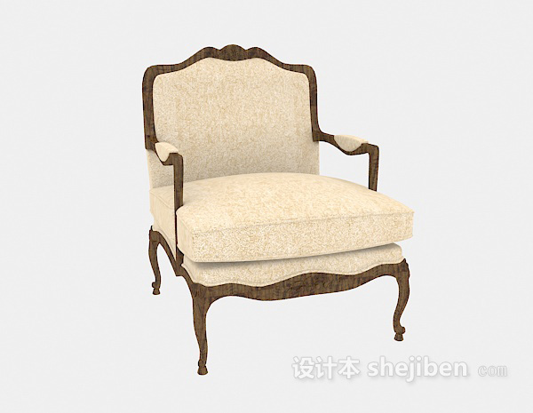 欧式风格欧式风格豪华单人沙发3d模型下载