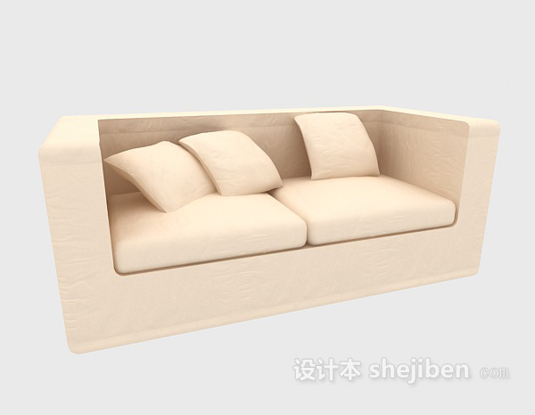 免费客厅双人沙发3d模型下载