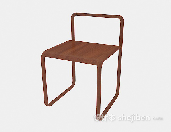 免费棕色简约休闲椅3d模型下载