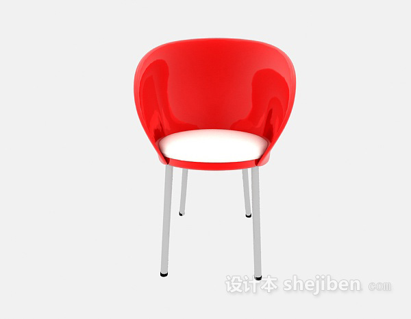现代风格红色休闲靠椅3d模型下载