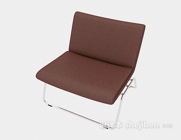 免费简约棕色休闲椅3d模型下载