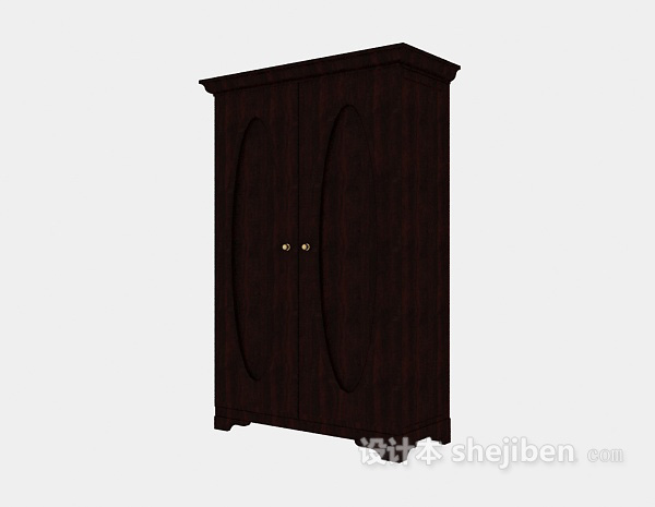 中式风格古典中式两门衣柜3d模型下载
