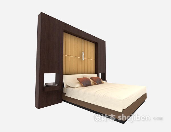 现代家用双人床3d模型下载