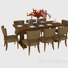 家用餐桌椅3d模型下载
