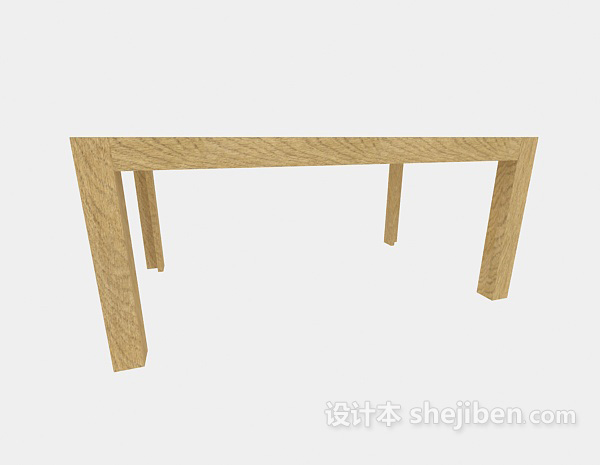 免费实木现代边桌3d模型下载