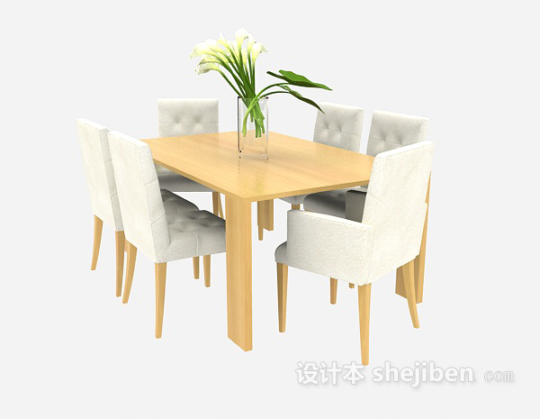 现代家庭餐桌椅3d模型下载