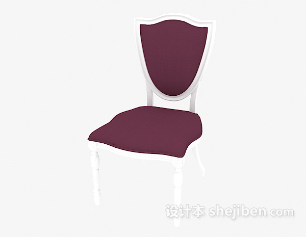 免费紫色木头靠背椅3d模型下载