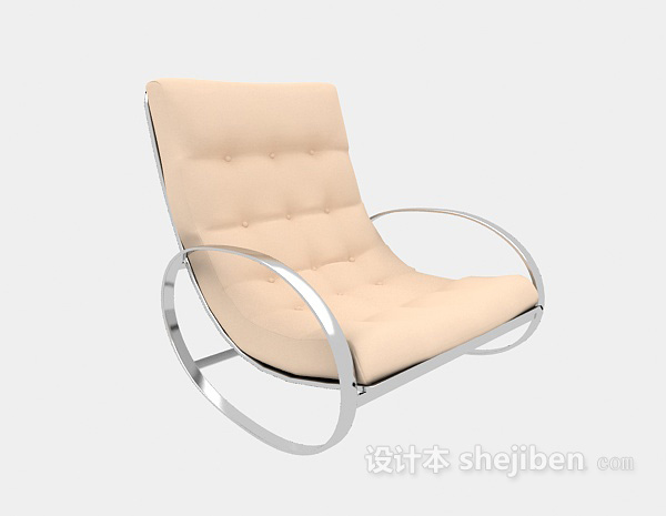 带垫子的金属摇椅3d模型下载