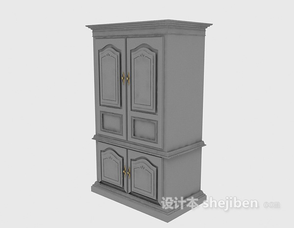 欧式风格衣柜3d模型下载