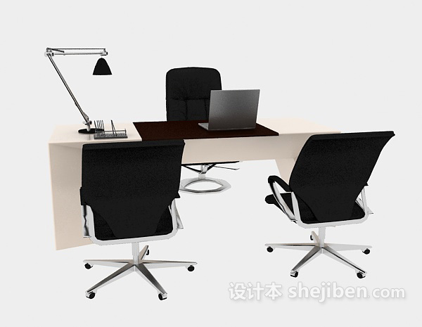 免费现代经理室办公桌3d模型下载