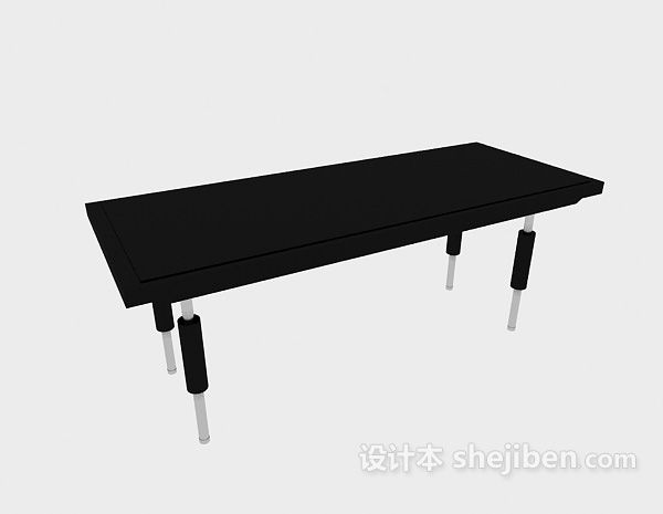 家居黑色餐桌3d模型下载