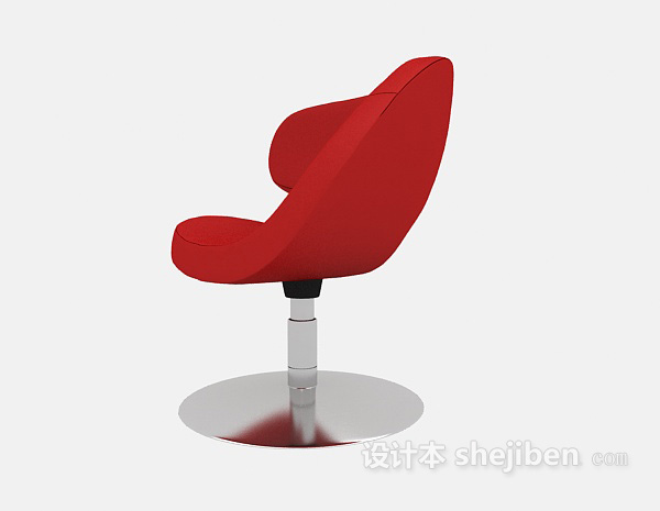 简约红色现代休闲椅3d模型下载