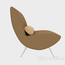 休闲棕色单人沙发3d模型下载