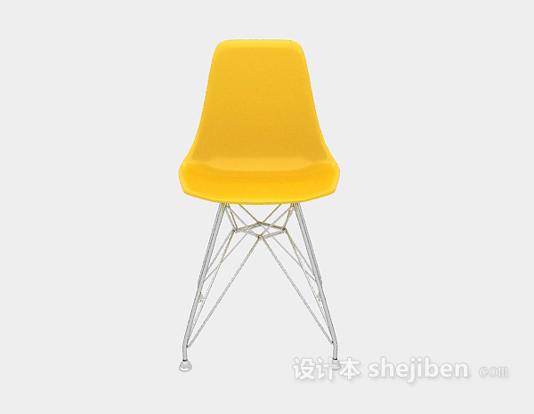 现代风格现代黄色家居椅3d模型下载
