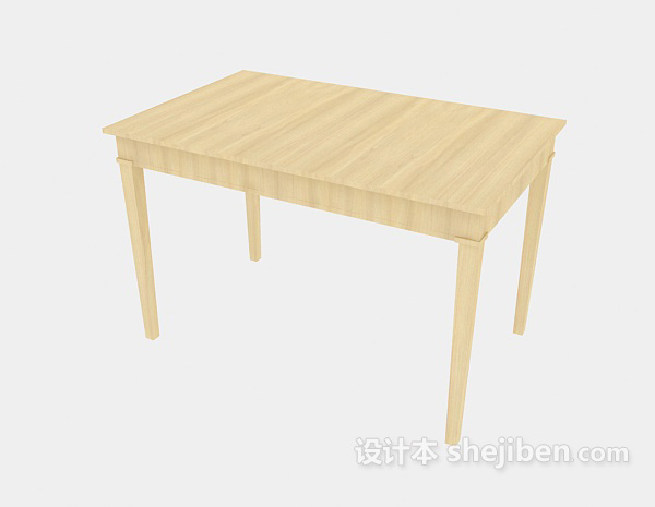 免费家庭实木餐桌3d模型下载