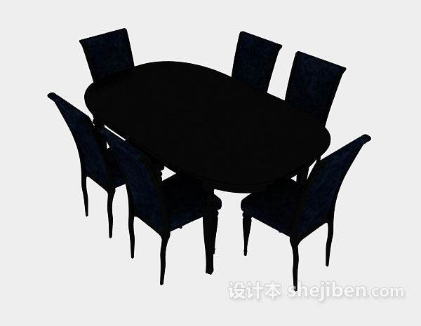 免费简约家用餐桌椅3d模型下载