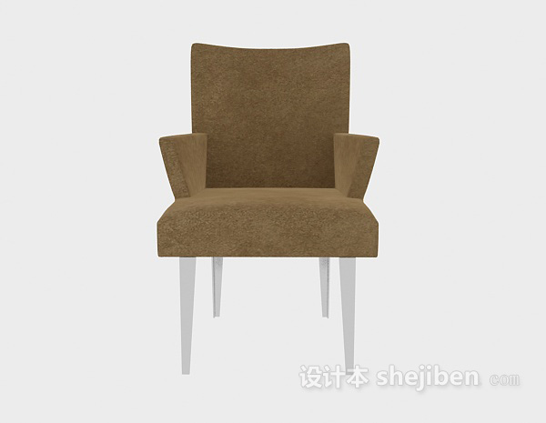 地中海风格棕色简约单人沙发3d模型下载