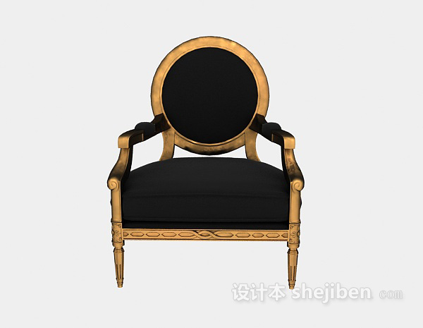 欧式风格欧式实木梳妆椅3d模型下载