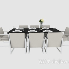 现代家居餐桌3d模型下载