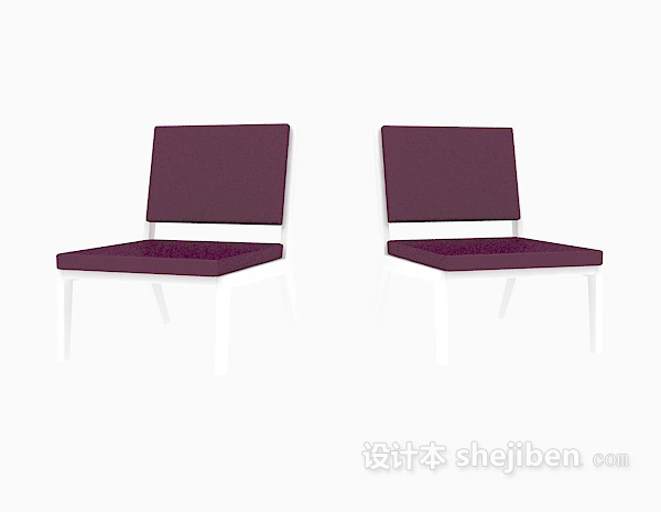 现代风格紫色餐椅3d模型下载