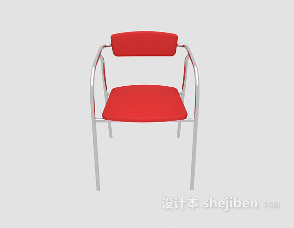 现代风格红色简约休闲椅3d模型下载