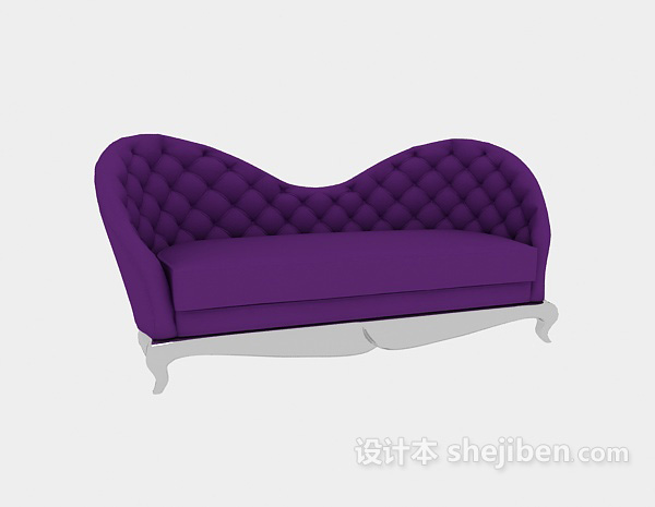 免费现代浪漫紫色沙发3d模型下载