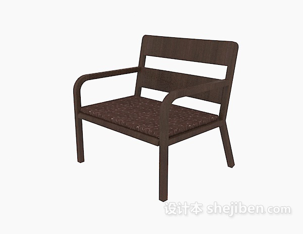 现代休闲木椅3d模型下载