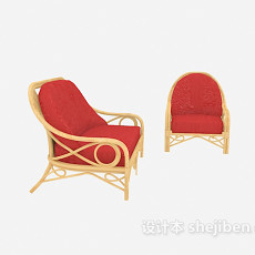 木质躺椅3d模型下载