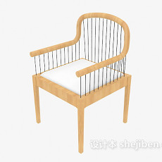 中式木质扶手靠背椅3d模型下载