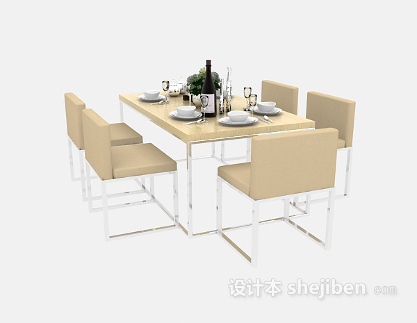 免费现代餐桌椅3d模型下载
