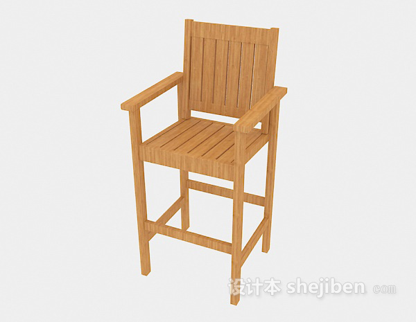 免费实木吧台椅3d模型下载