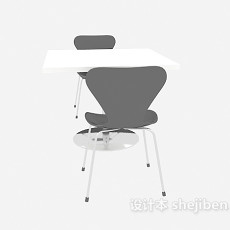 简约现代桌椅组合3d模型下载