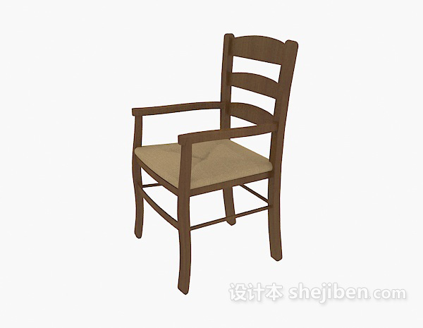 中式传统木质餐椅3d模型下载