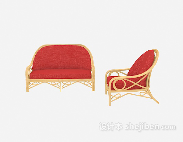 现代风格木质躺椅3d模型下载