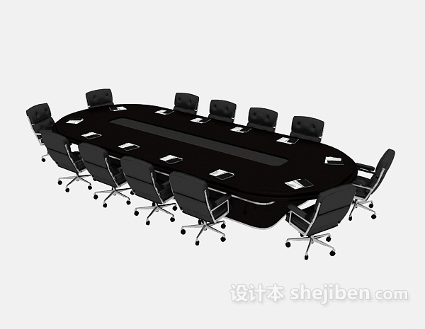 免费大型桌椅组合3d模型下载