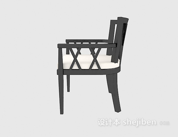 免费中式实木休闲椅3d模型下载