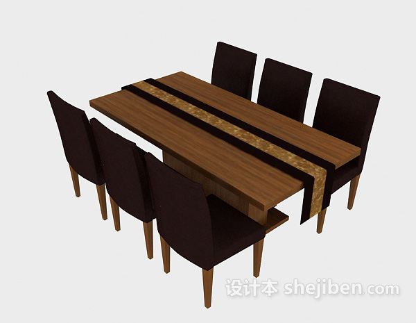 家具桌椅组合3d模型下载