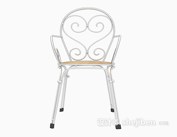 欧式风格不锈钢扶手椅3d模型下载