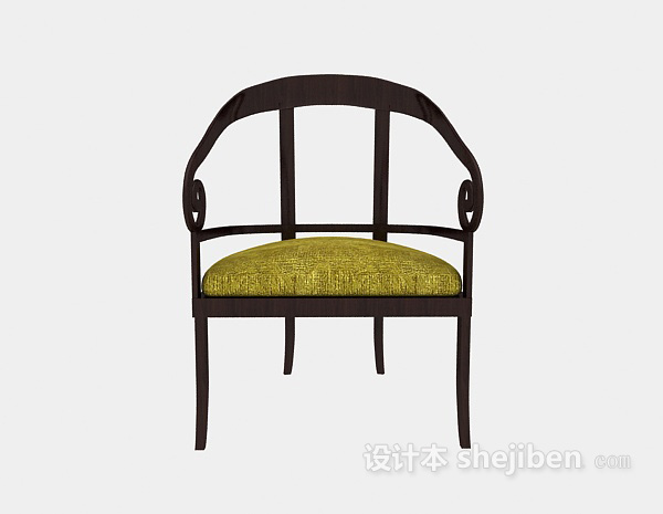 欧式风格欧式传统休闲椅3d模型下载