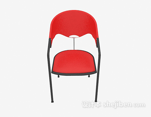 现代风格塑料办公洽谈椅3d模型下载